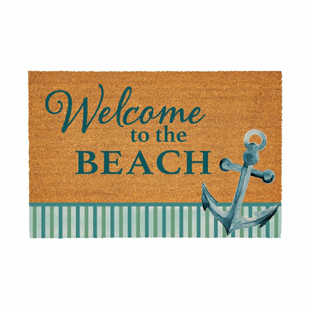 Blue Coastal Beach, Coir Mat 36"x24" | Plow & Hearth