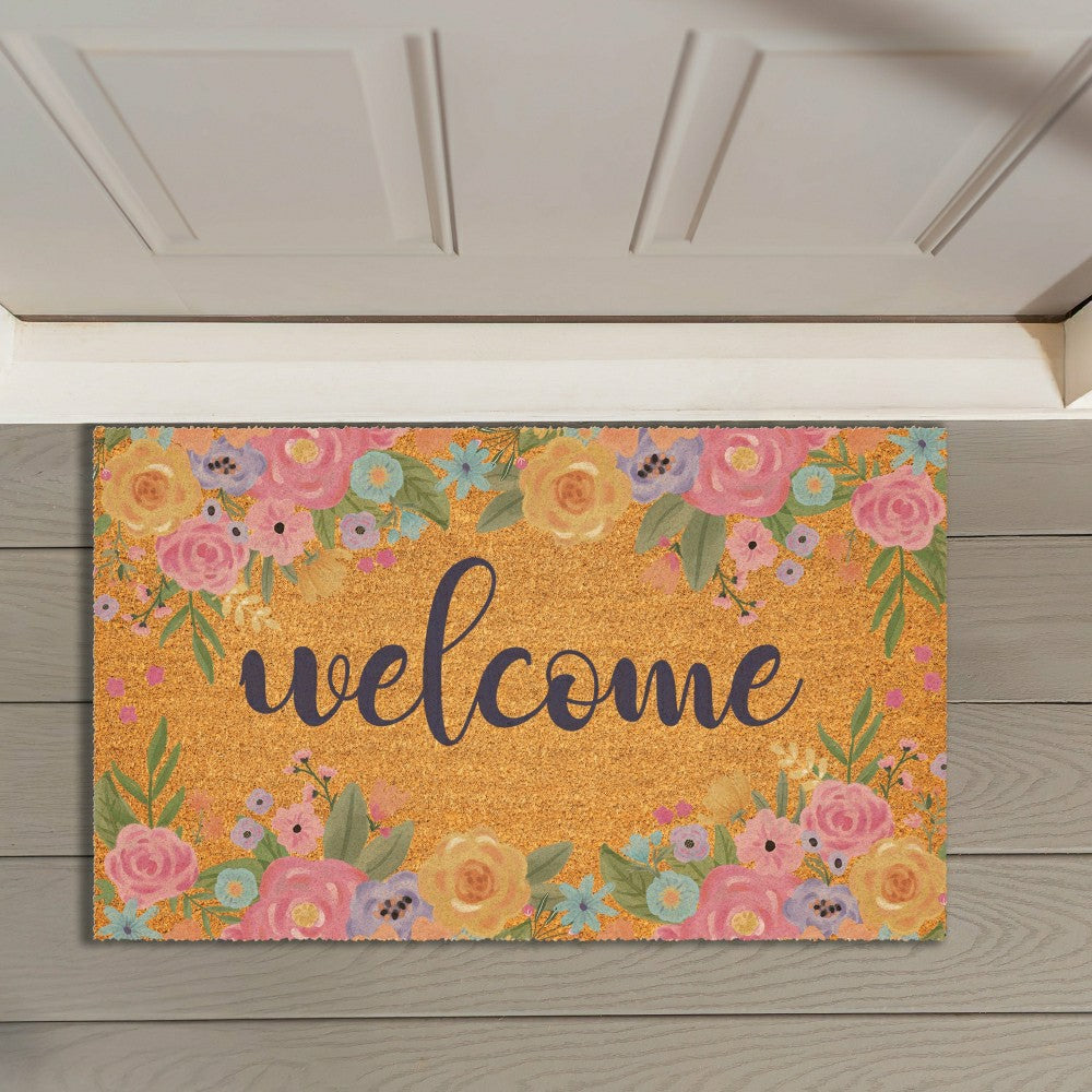 Bunny Blooms Spring Blossom, Coir Mat 30"x18" | Plow & Hearth