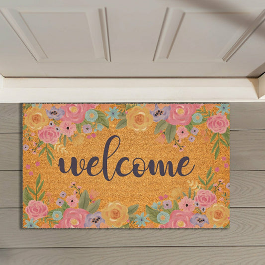 Bunny Blooms Spring Blossom, Coir Mat 30"x18" | Plow & Hearth