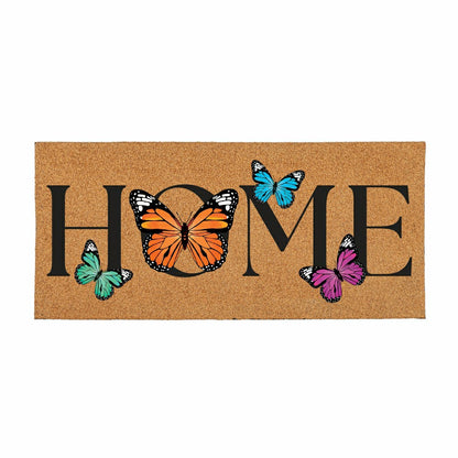 Pollinator Garden Butterfly Family, Flocked Coir Sassafras Switch Mat  | Plow & Hearth