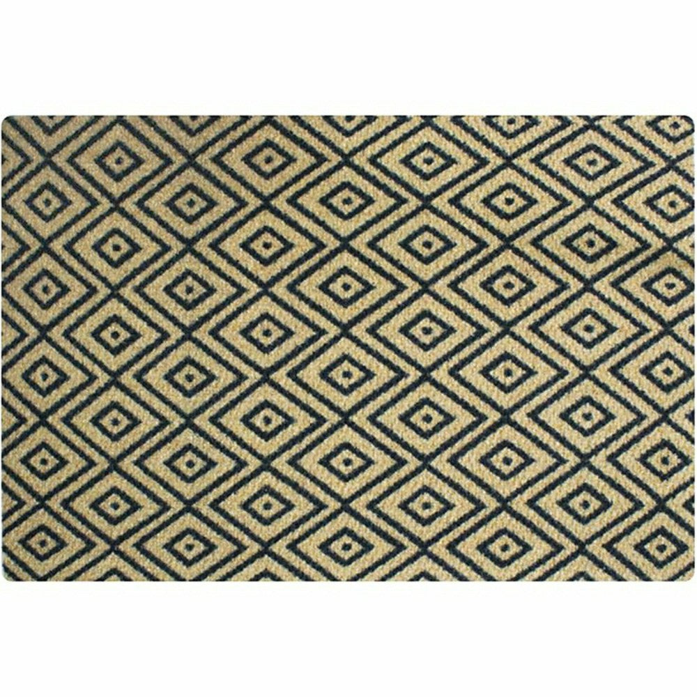 Neighburly Diamond Dot Coir Doormat, Black & Coir Double Door | Plow & Hearth