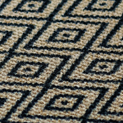 Neighburly Diamond Dot Coir Doormat, Black & Coir Double Door | Plow & Hearth