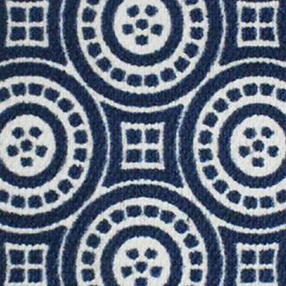 Neighburly Medallions Doormat,Navy & White Double Door | Plow & Hearth