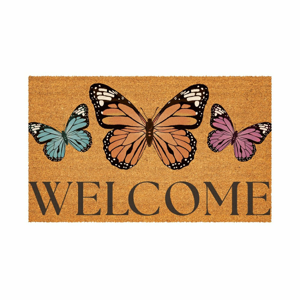 Pollinator Garden Butterfly Family, Coir Mat 30"x18" | Plow & Hearth