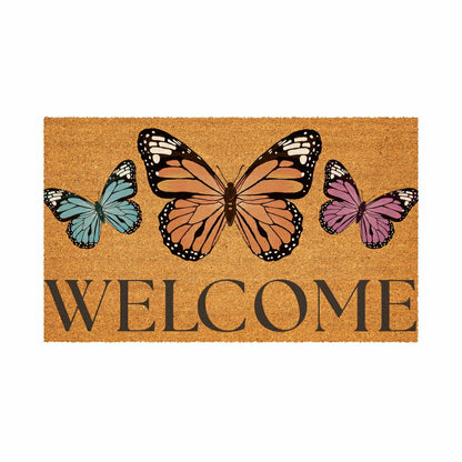 Pollinator Garden Butterfly Family, Coir Mat 30"x18" | Plow & Hearth