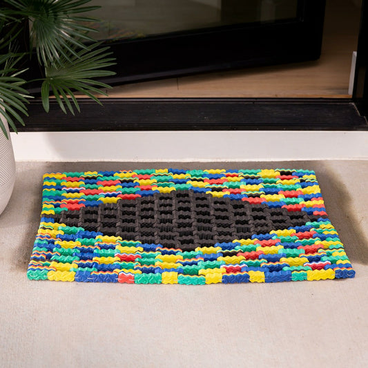 Recycled Flip Flop Diamond Doormat | Plow & Hearth
