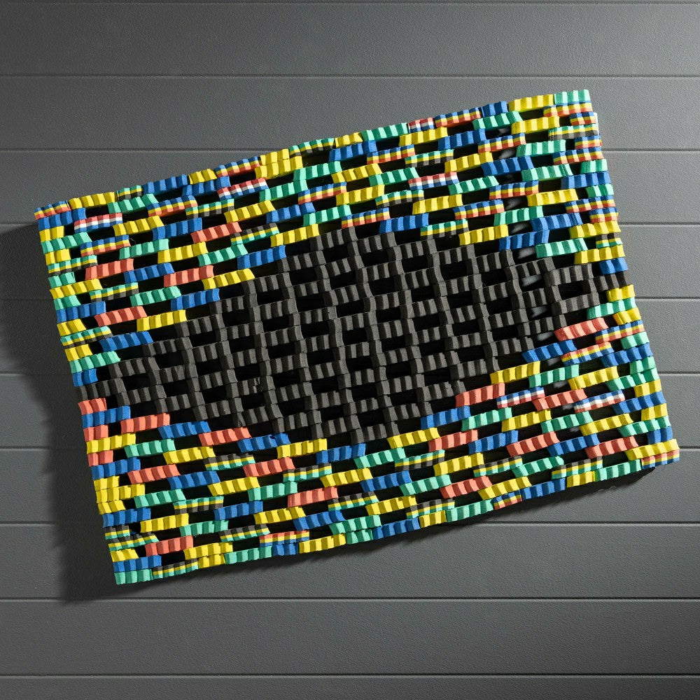 Recycled Flip Flop Diamond Doormat | Plow & Hearth