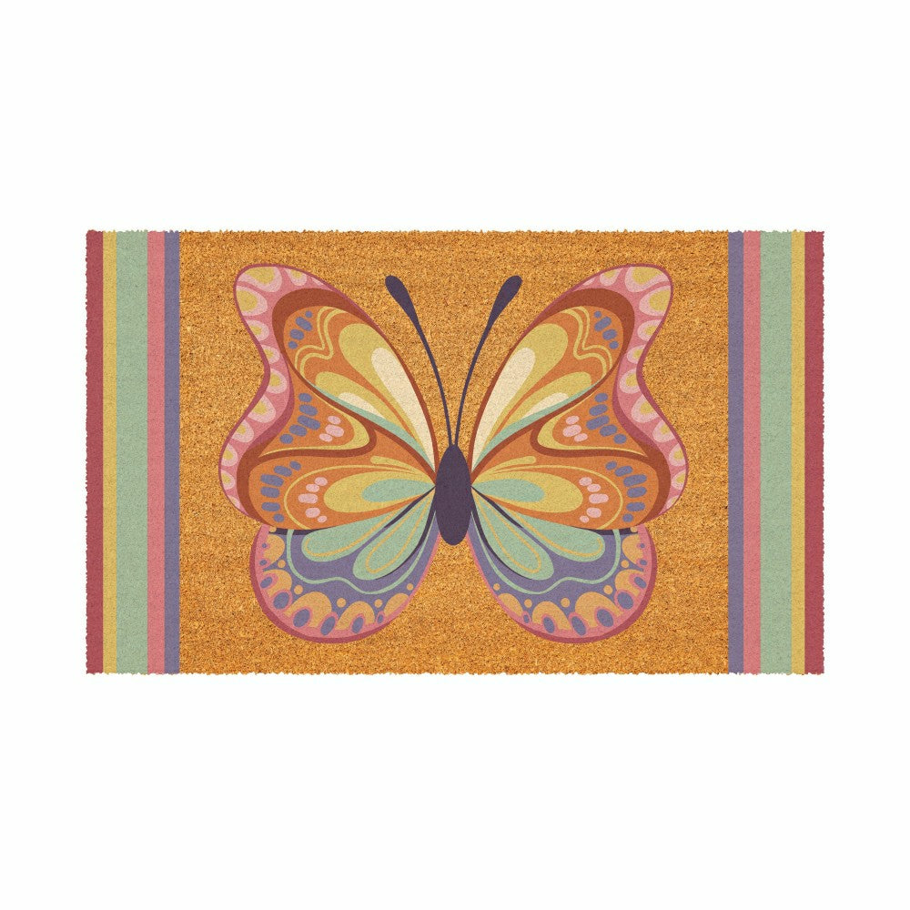 Bunny Blooms Radiant Butterfly, Coir Mat 30"x18" | Plow & Hearth