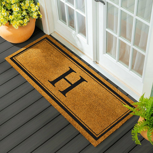 Monogram Coir Mat 60"x24", Letter H | Plow & Hearth