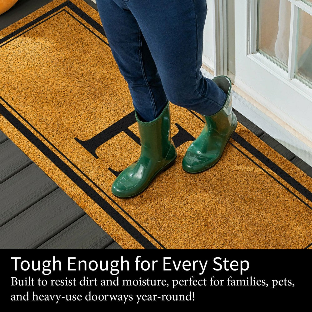 Monogram Coir Mat 60"x24", Letter H | Plow & Hearth