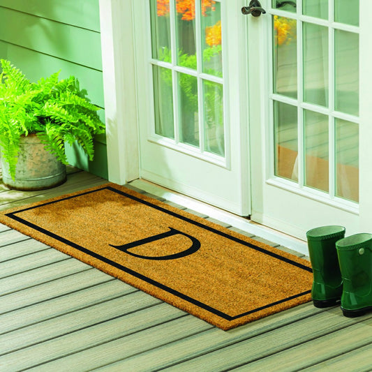 Monogram Coir Mat 60"x24", Letter D | Plow & Hearth