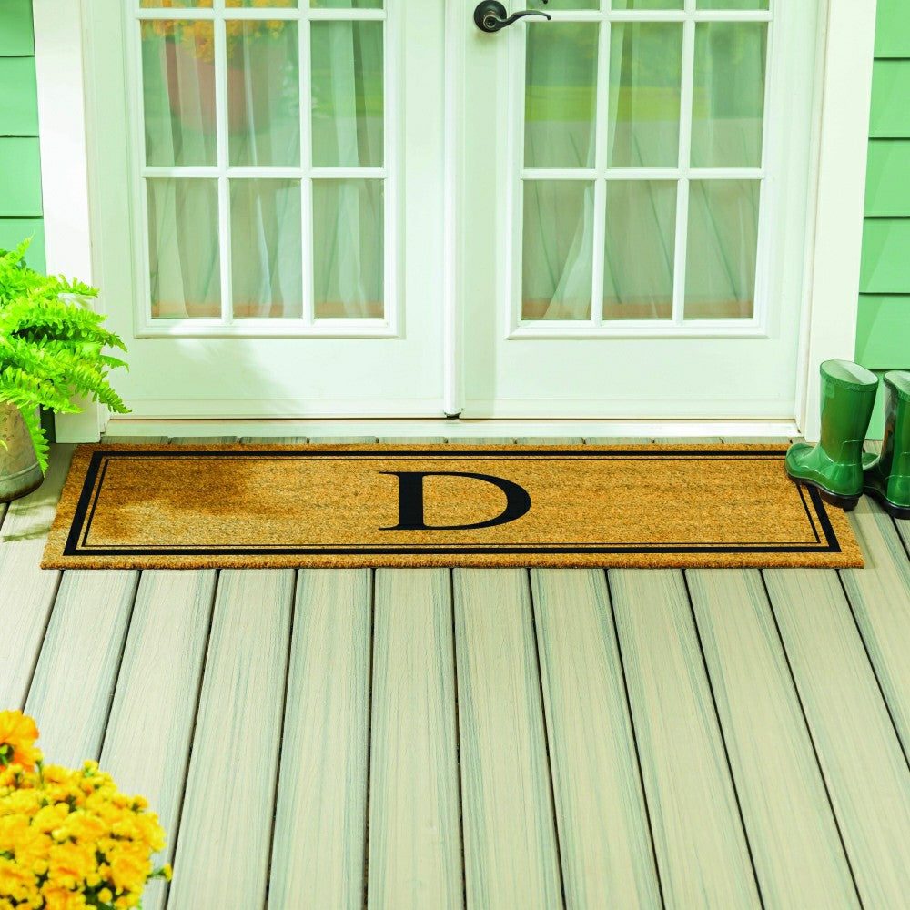 Monogram Coir Mat 60"x24", Letter D | Plow & Hearth