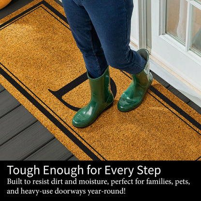 Monogram Coir Mat 60"x24", Letter D | Plow & Hearth