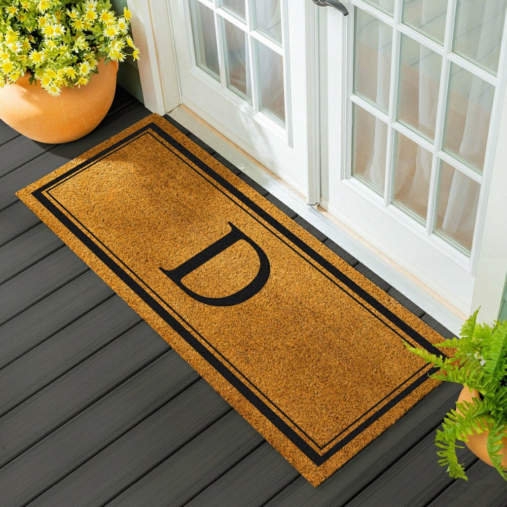 Monogram Coir Mat 60"x24", Letter D | Plow & Hearth