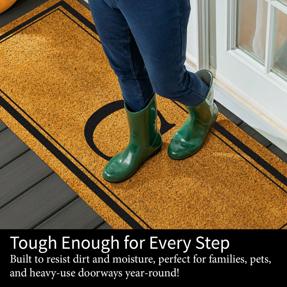 Monogram Coir Mat 60"x24", Letter G | Plow & Hearth