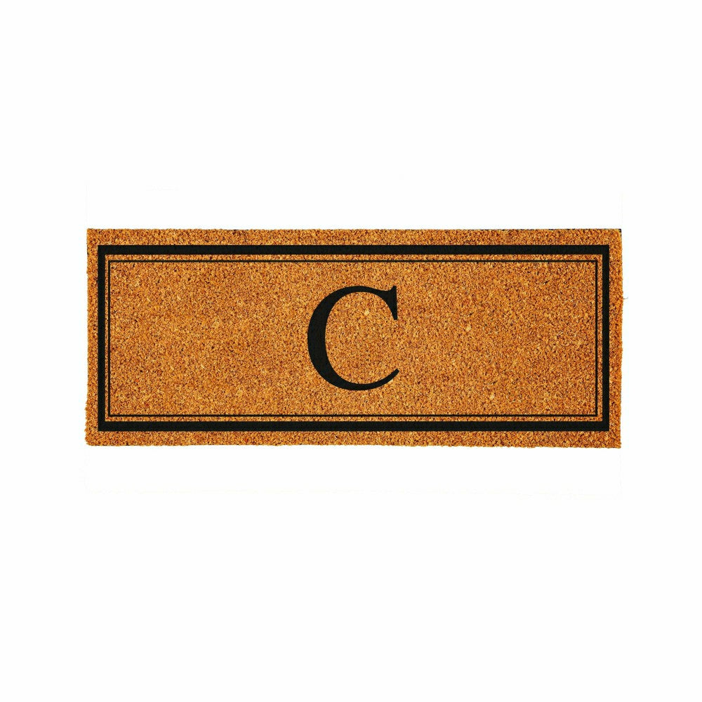 Monogram Coir Mat 60"x24", Letter C | Plow & Hearth