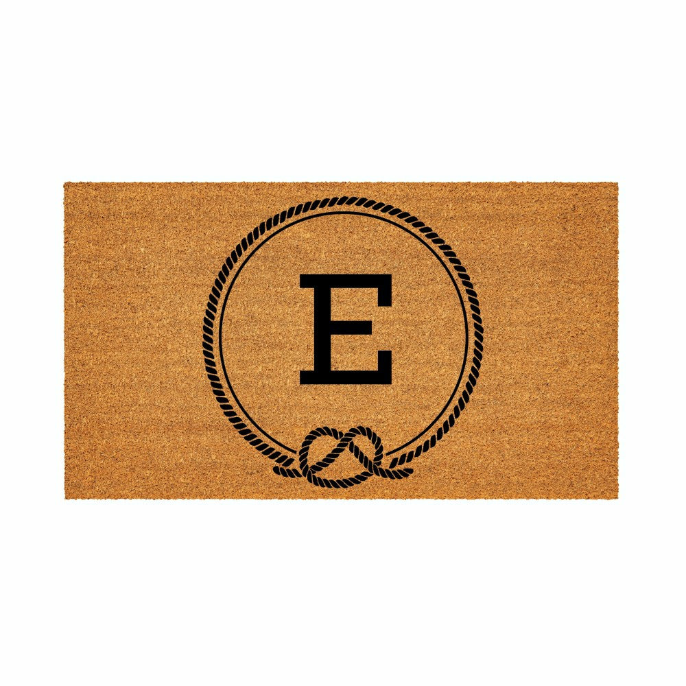 Coastal Coir Mat Nautical Monogram 28x16" | Plow & Hearth