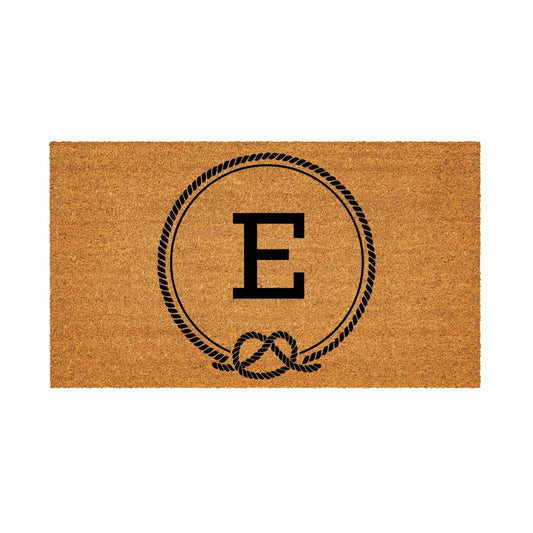 Coastal Coir Mat Nautical Monogram 28x16" | Plow & Hearth