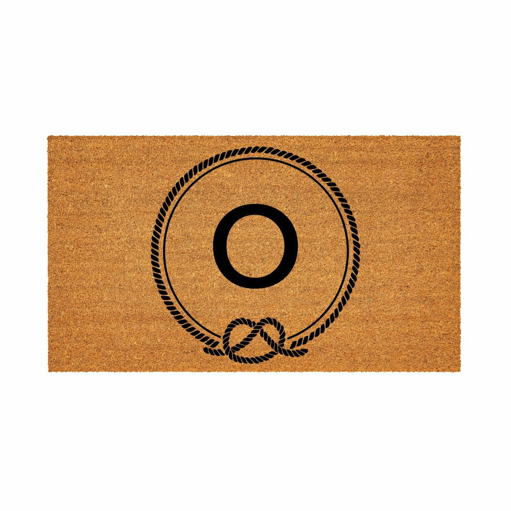 Coastal Coir Mat Nautical Monogram 28x16" | Plow & Hearth