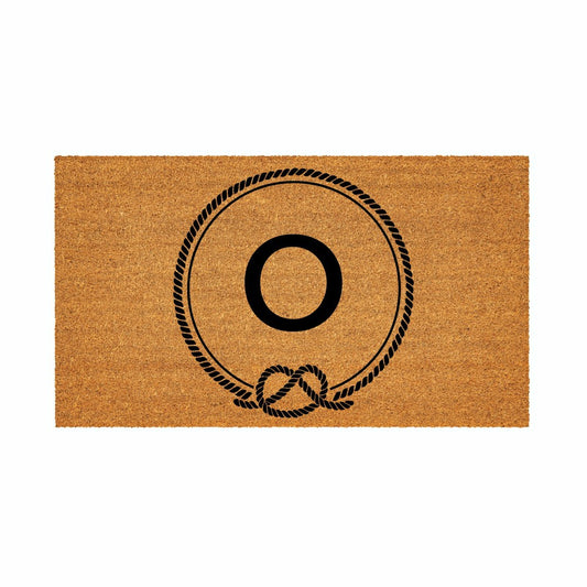 Coastal Coir Mat Nautical Monogram 28x16" | Plow & Hearth