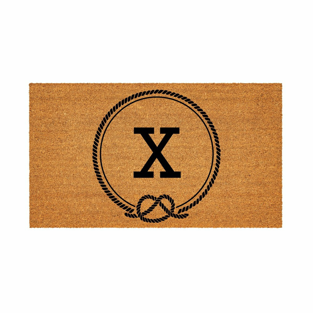 Coastal Coir Mat Nautical Monogram 28x16" | Plow & Hearth