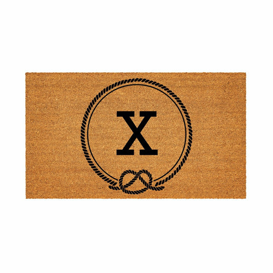 Coastal Coir Mat Nautical Monogram 28x16" | Plow & Hearth