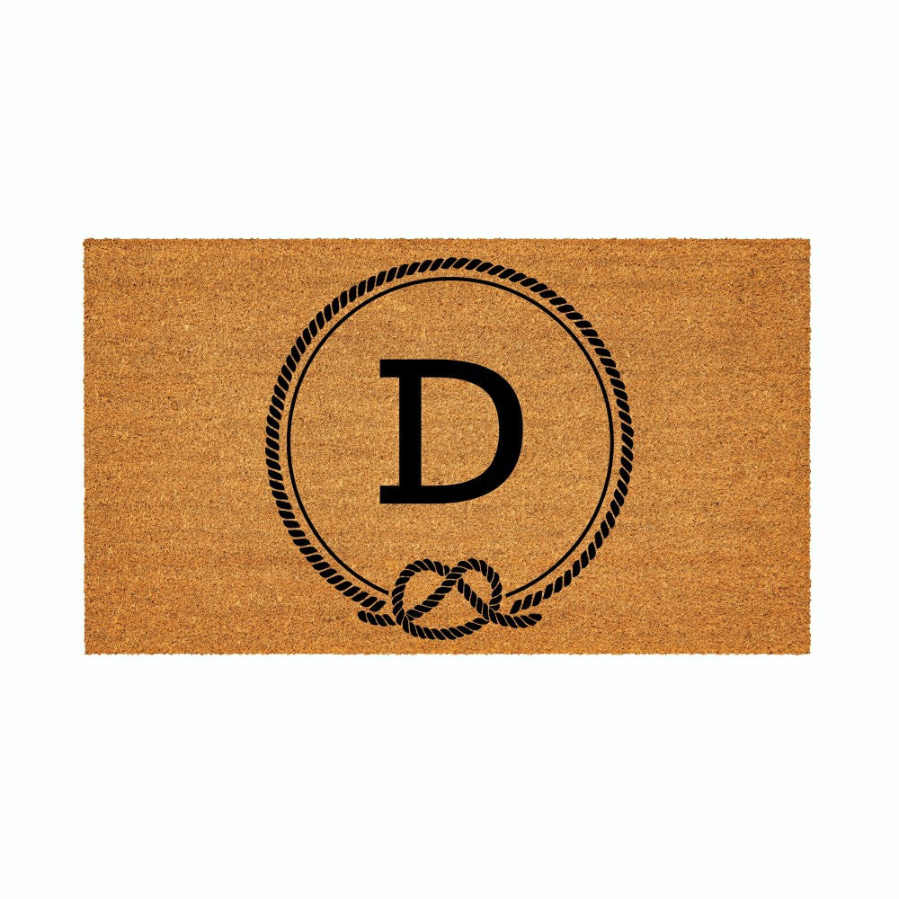 Coastal Coir Mat Nautical Monogram 28x16" | Plow & Hearth