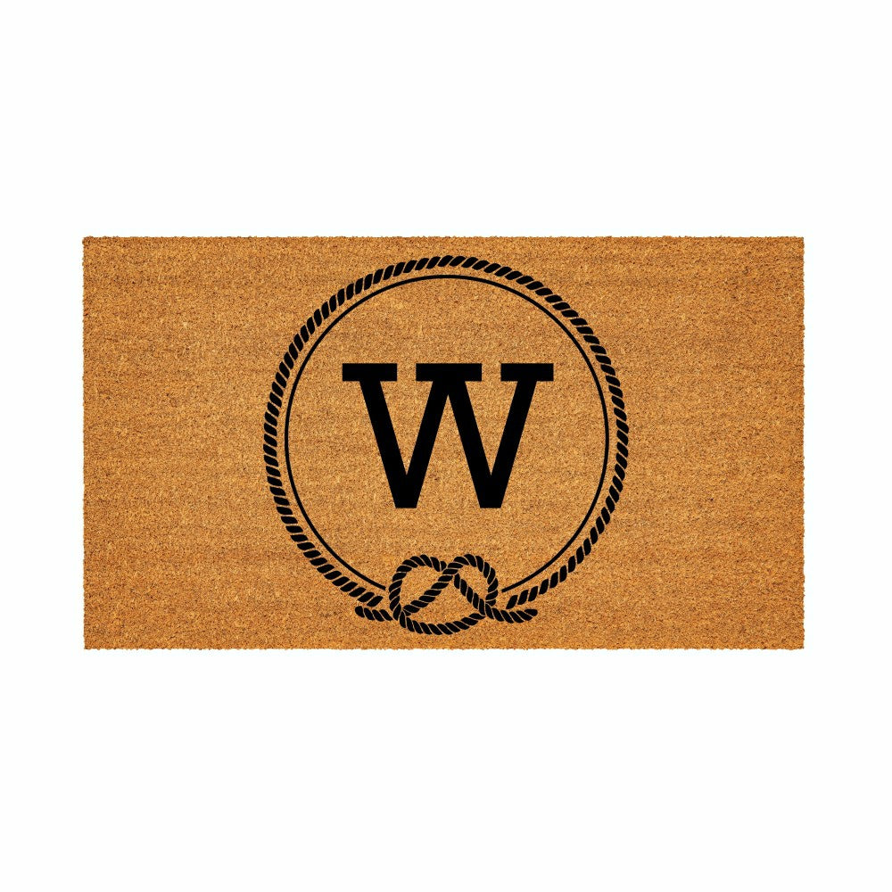 Coastal Coir Mat Nautical Monogram 28x16" | Plow & Hearth