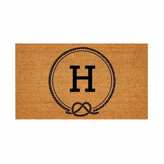 Coastal Coir Mat Nautical Monogram 28x16" | Plow & Hearth