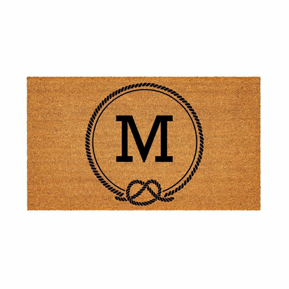 Coastal Coir Mat Nautical Monogram 28x16" | Plow & Hearth
