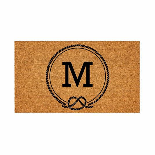 Coastal Coir Mat Nautical Monogram 28x16" | Plow & Hearth