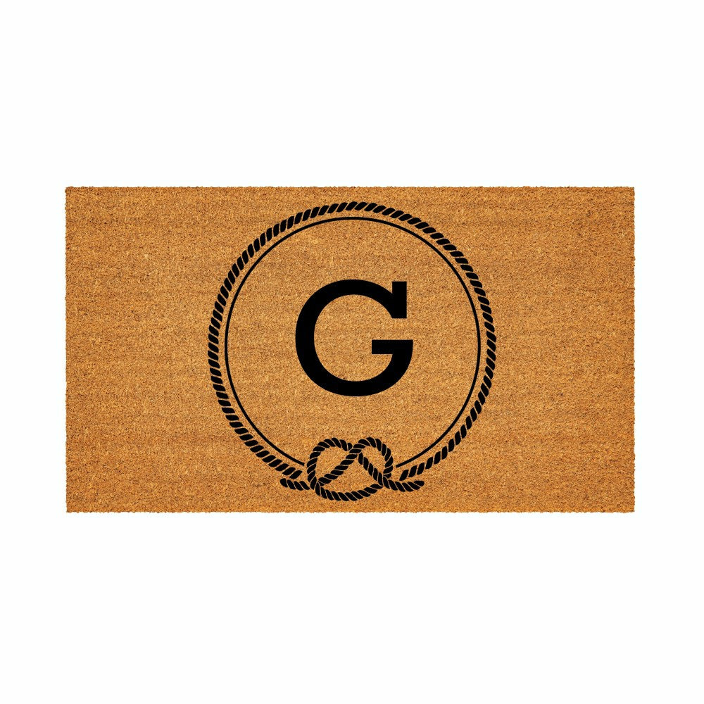 Coastal Coir Mat Nautical Monogram 28x16" | Plow & Hearth