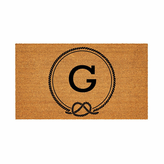 Coastal Coir Mat Nautical Monogram 28x16" | Plow & Hearth