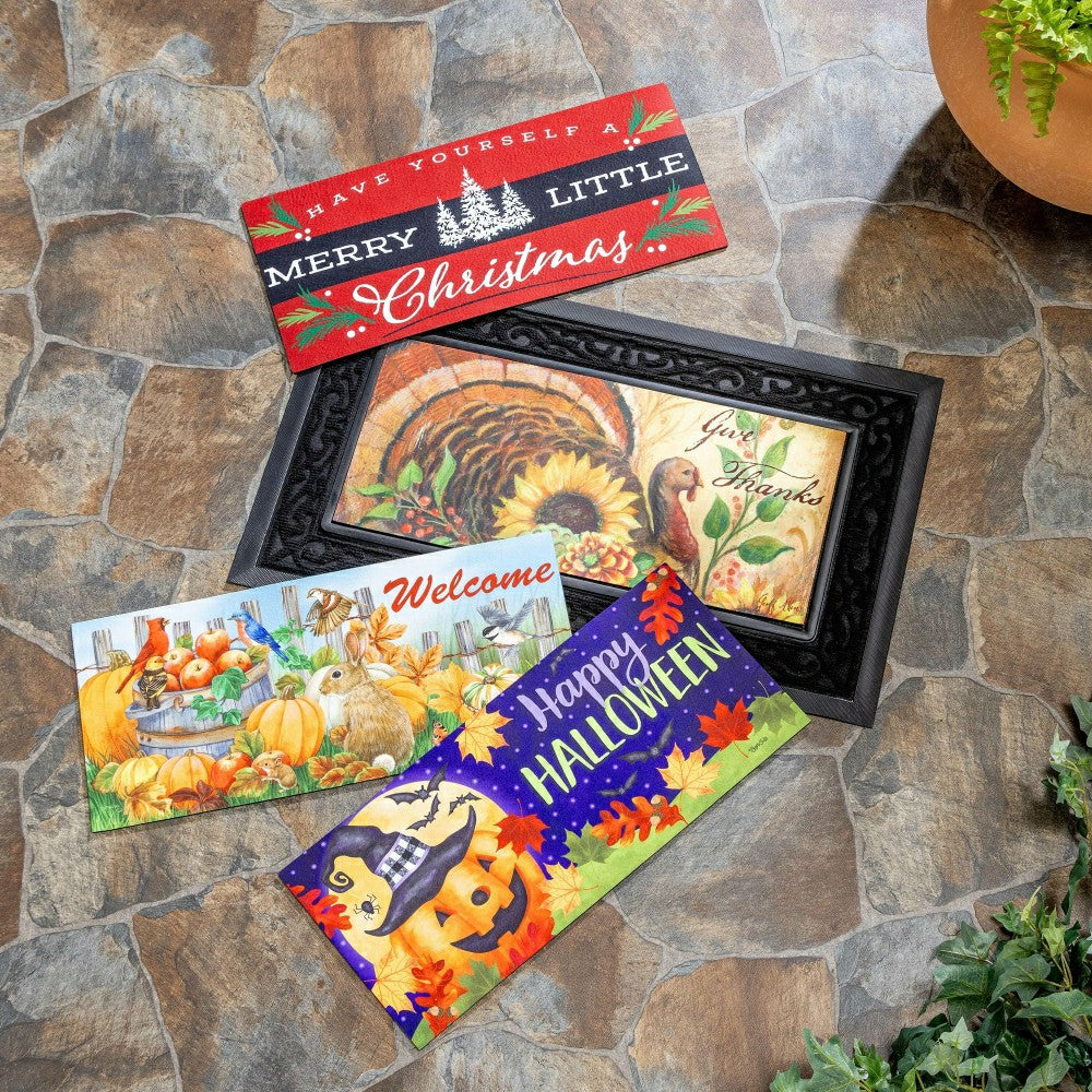 Tray, Sassafras Mat Black Scroll Black Scroll | Plow & Hearth