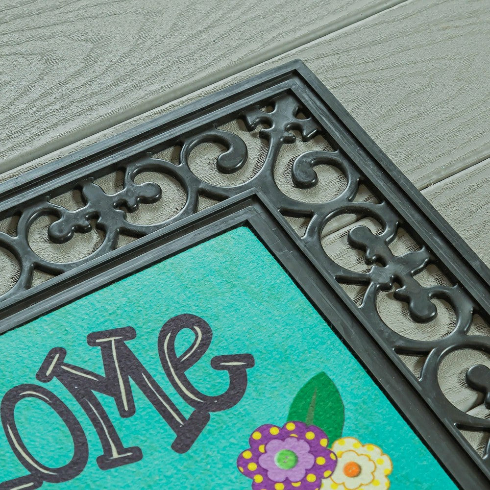 Indoor/Outdoor Fleur Scroll Sassafras Mat Tray | Plow & Hearth