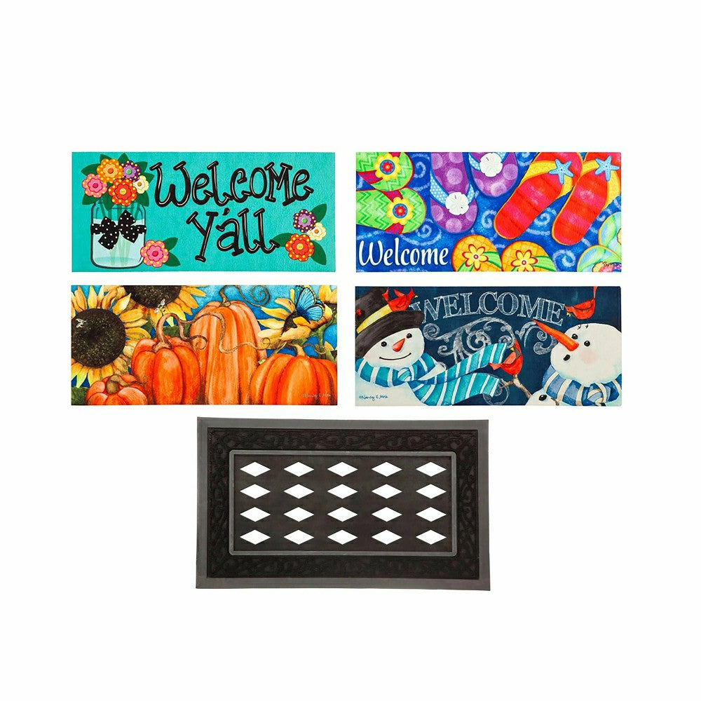 Bold and Bright Four Season Sassafras Mat Set | Plow & Hearth