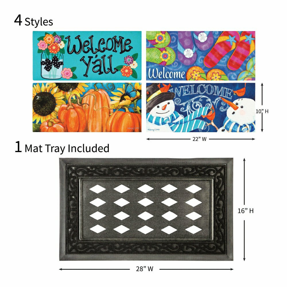 Bold and Bright Four Season Sassafras Mat Set | Plow & Hearth