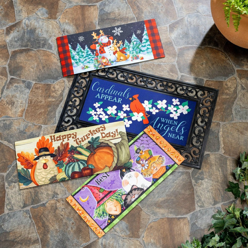 Sassafras Insert Mat Fall Holiday Gift Set with 4 Inserts and 1 Frame | Plow & Hearth
