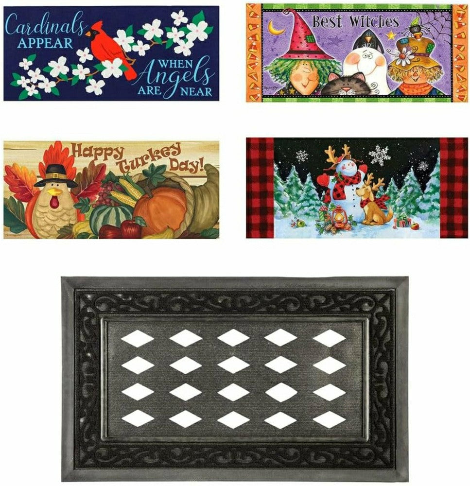 Sassafras Insert Mat Fall Holiday Gift Set with 4 Inserts and 1 Frame | Plow & Hearth