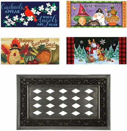 Sassafras Insert Mat Fall Holiday Gift Set with 4 Inserts and 1 Frame | Plow & Hearth