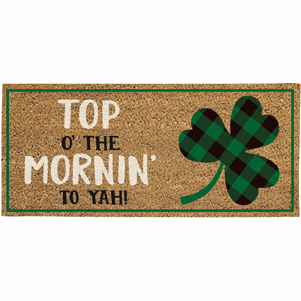 Top of the Mornin' to Ya Flocked Sassafras Coir Switch Mat | Plow & Hearth