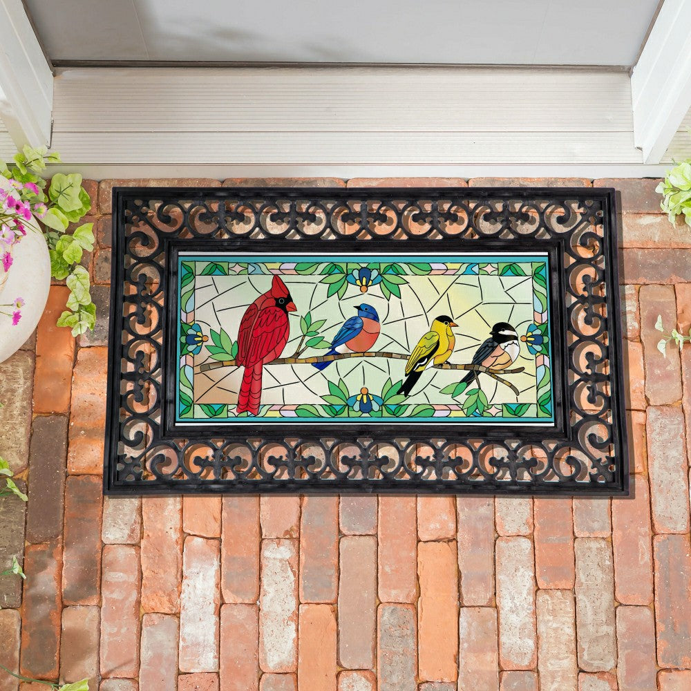Stained Glass Songbirds Sassafras Switch Mat | Plow & Hearth