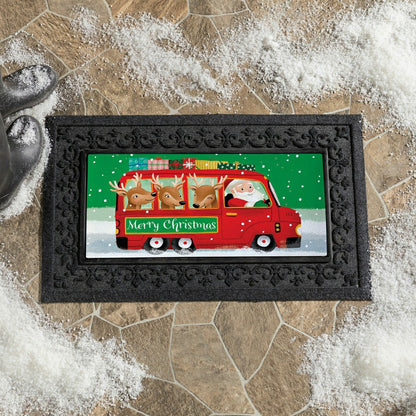 Christmas Bus Sassafras Switch Mat | Plow & Hearth