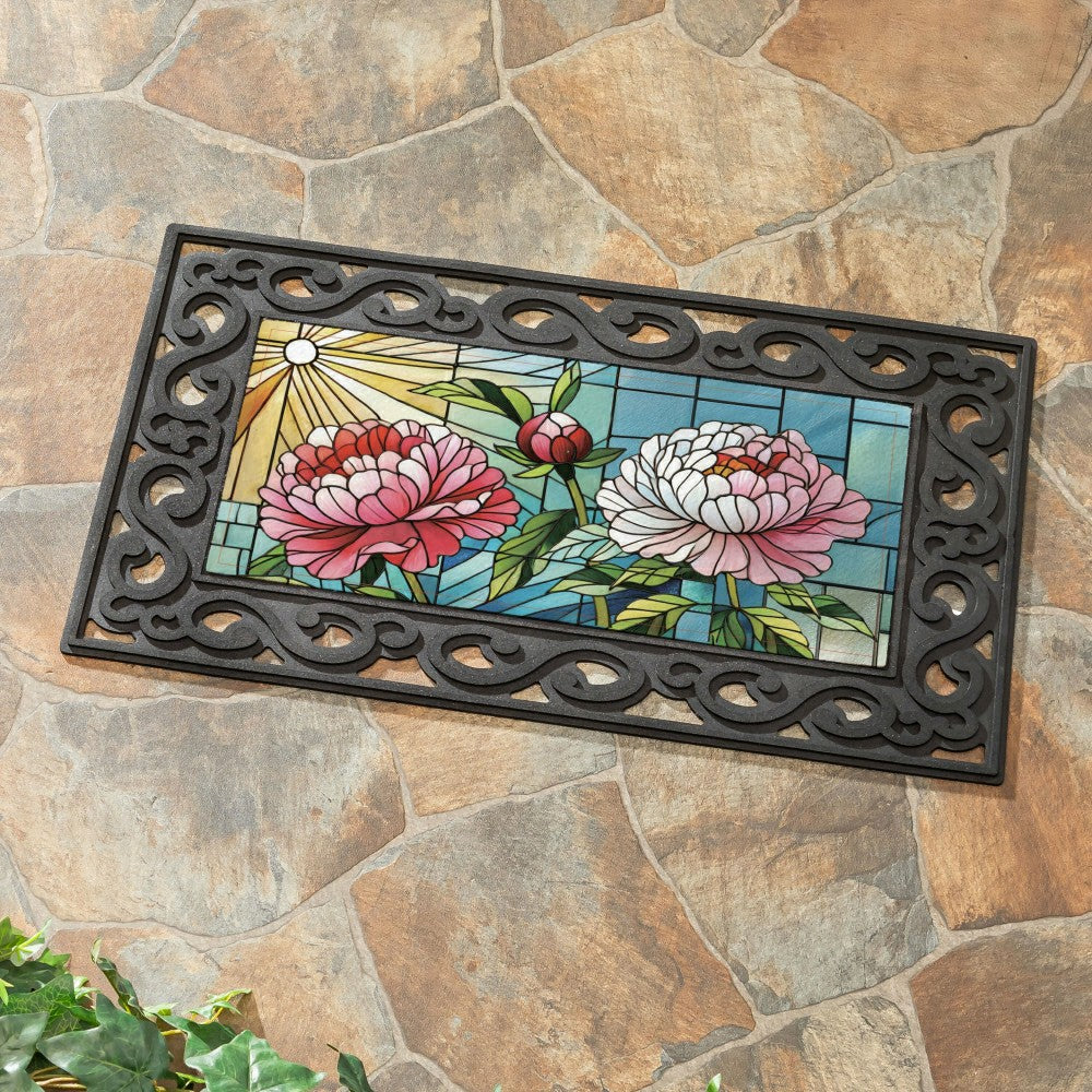 Floral Stained Glass Sassafras Switch Mat | Plow & Hearth