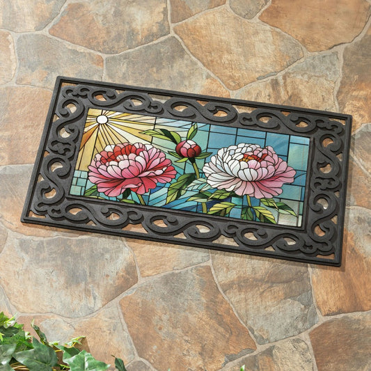 Floral Stained Glass Sassafras Switch Mat | Plow & Hearth