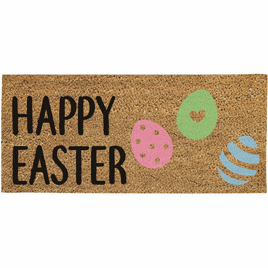 Happy Easter Flocked Sassafras Coir Switch Mat | Plow & Hearth