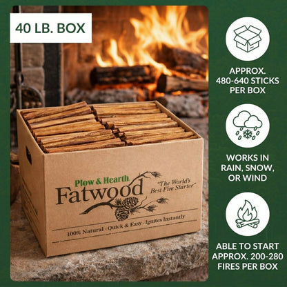 Fatwood Fire-Starter, 40 lb. Box | Plow & Hearth