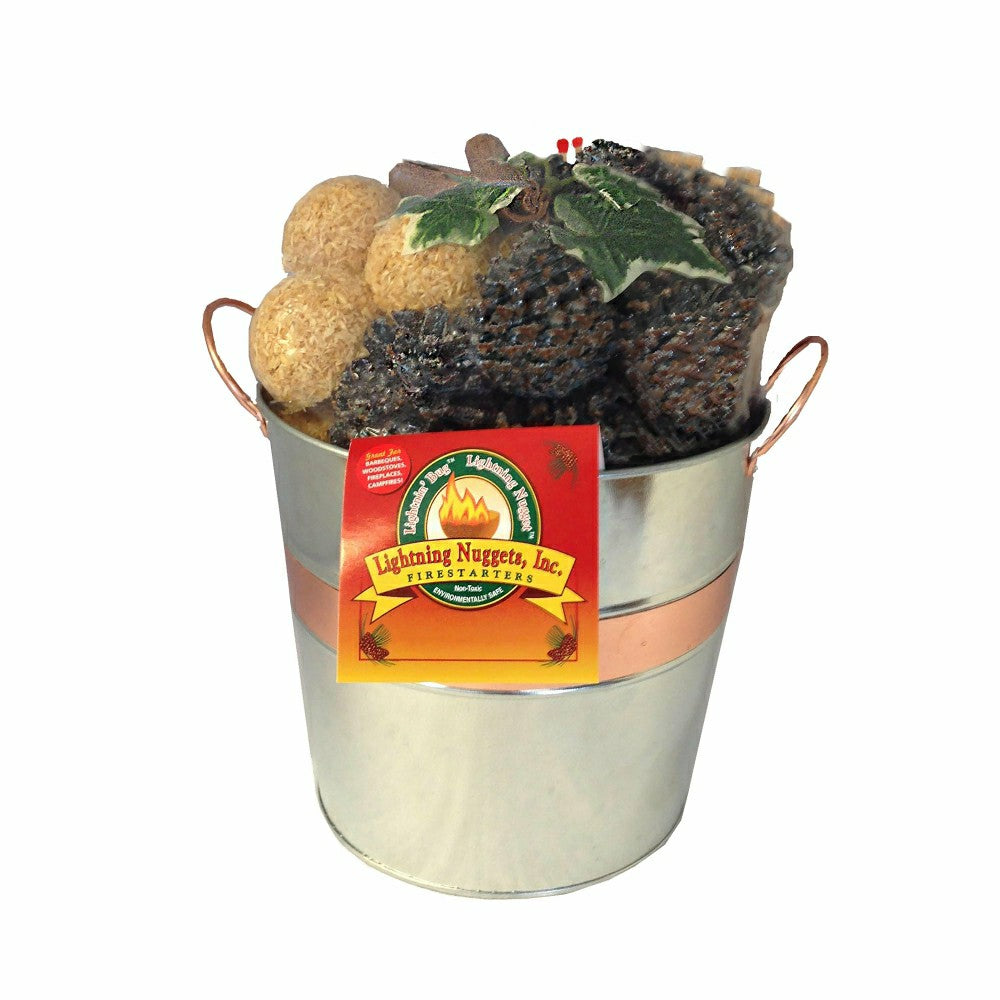 Fire Starter Gift Set in Galvanized Bucket | Plow & Hearth