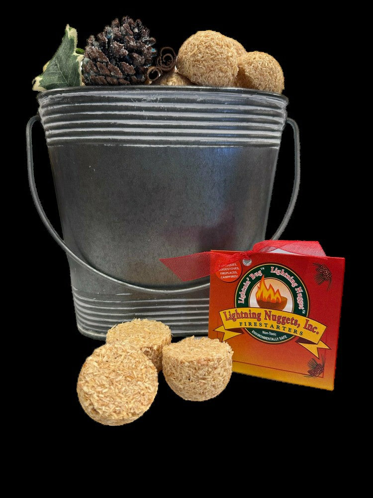 Nugget Fire Start, 50 Count with Pail, Color Cones, and Matchs | Plow & Hearth