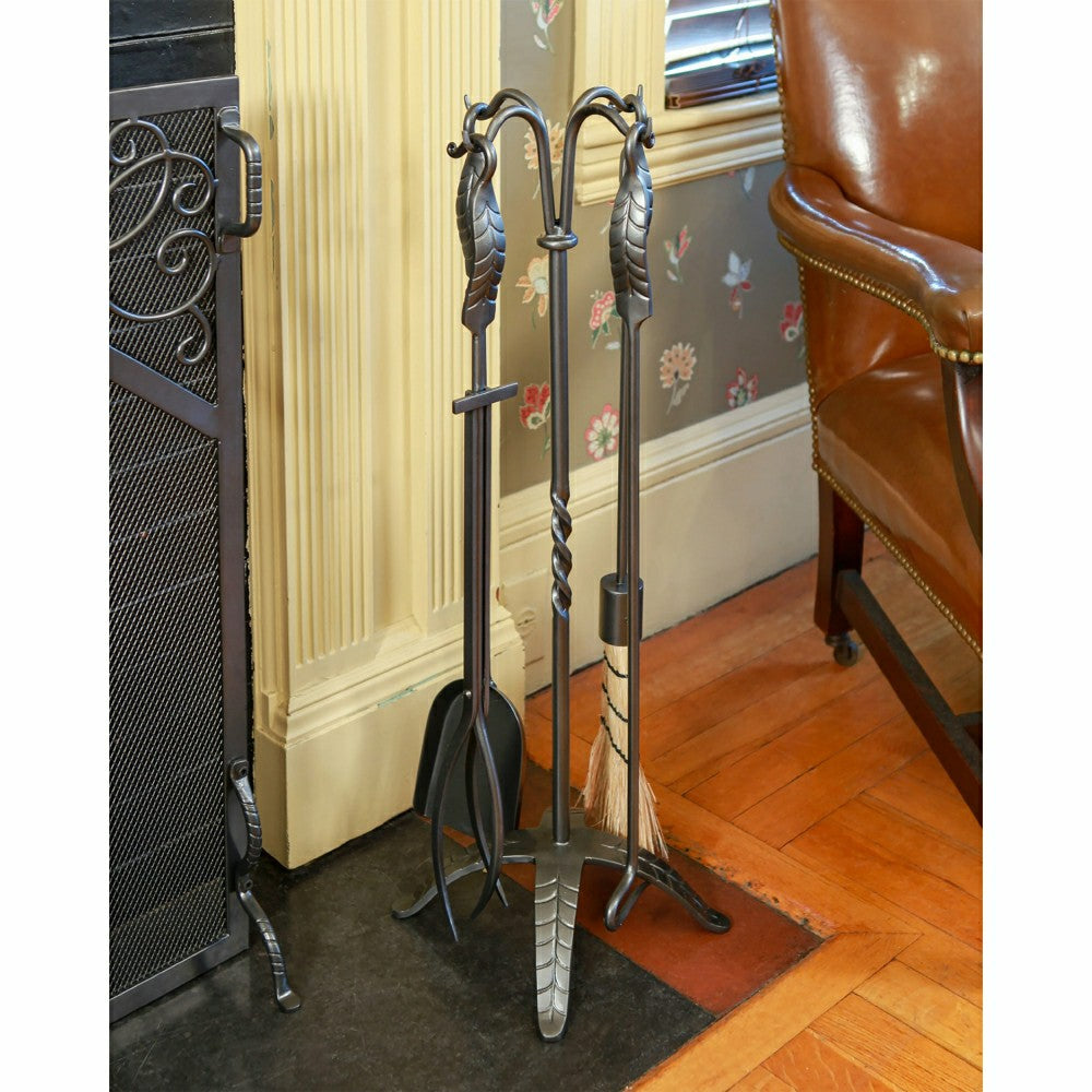 Large Leaf Fireplace Tool Set | Plow & Hearth